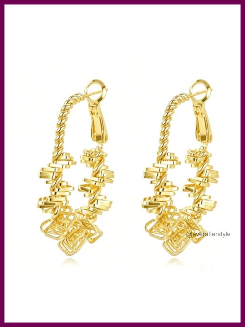 14K Gold Plated Oval Hoop Earrings for Women, Textured Chunky Hoops, Lever Back
